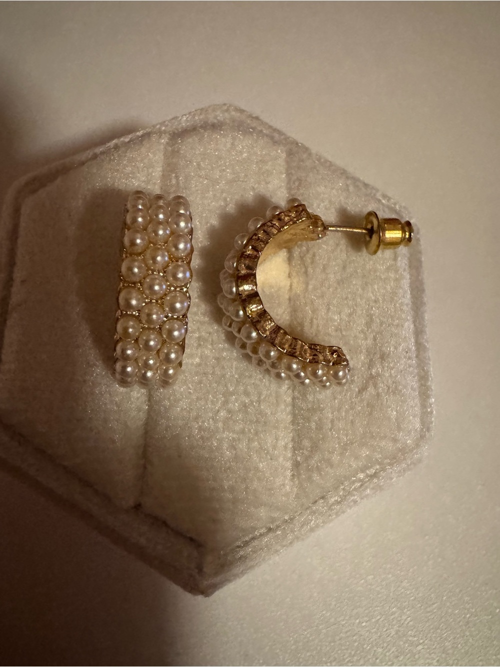 Gold Plated Hoop Earrings Faux Pearl Elegant Modern Fashion Jewelry